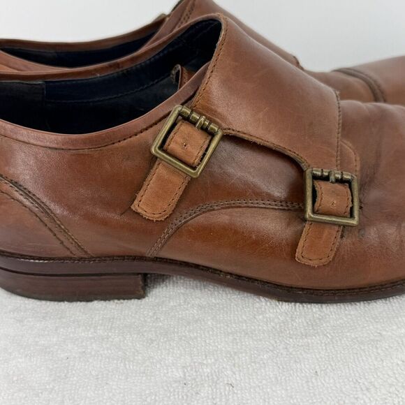 Cole Haan Mens 11 Warner Grand Monk Strap Buckle Brown Leather Shoes C29035 main image 8